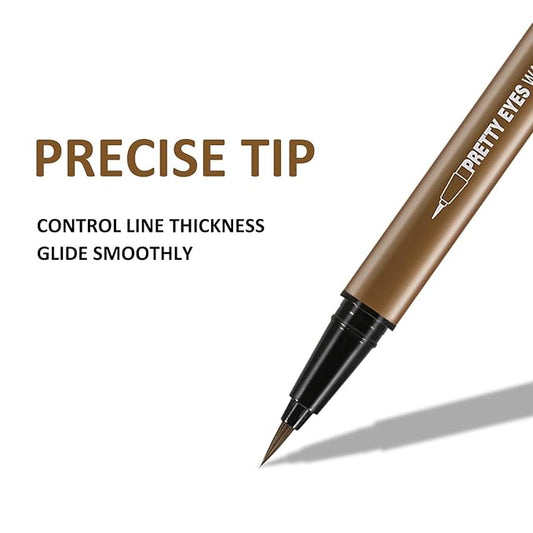 Boobeen 2pcs Liquid Eyeliner Pen, Matte Eye Liner with Precision Tip, Long Lasting Eyeliner Pencil for Bold Eye Makeup, Glides on Smoothly