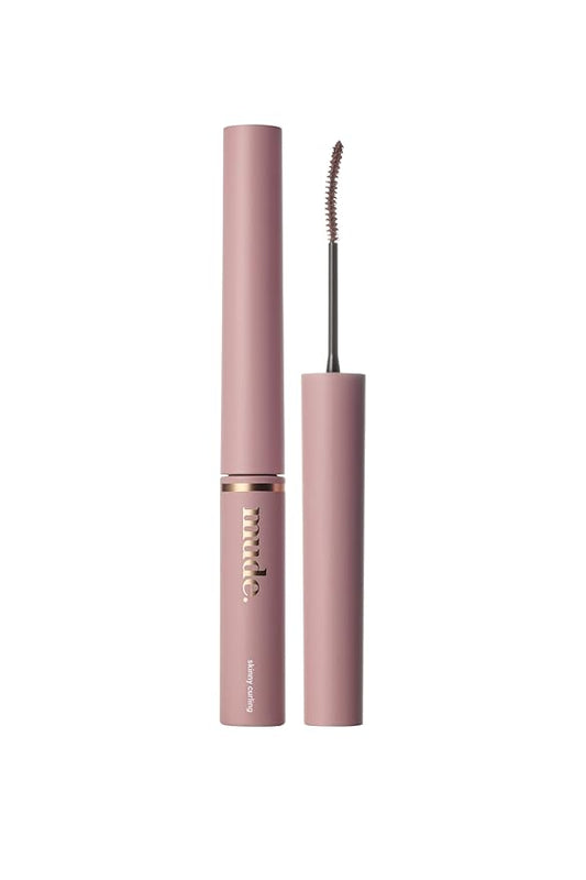 mude Inspire Skinny Curling & Multi-Fixer Volumizing Curling Mascara for Dramatic Lashes Smudge-Proof Water-Proof Stays on All Day (08 Mojave Pink)