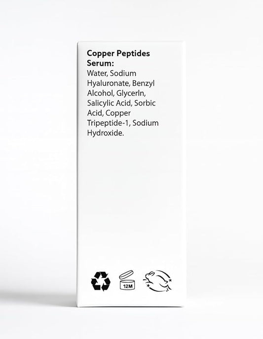Copper Peptides Serum for Face – Anti-Aging & Skin Repair Serum with Hyaluronic Acid – Tightens, Firms & Boosts Collagen – Fragrance-Free, Made in USA – 1 fl oz
