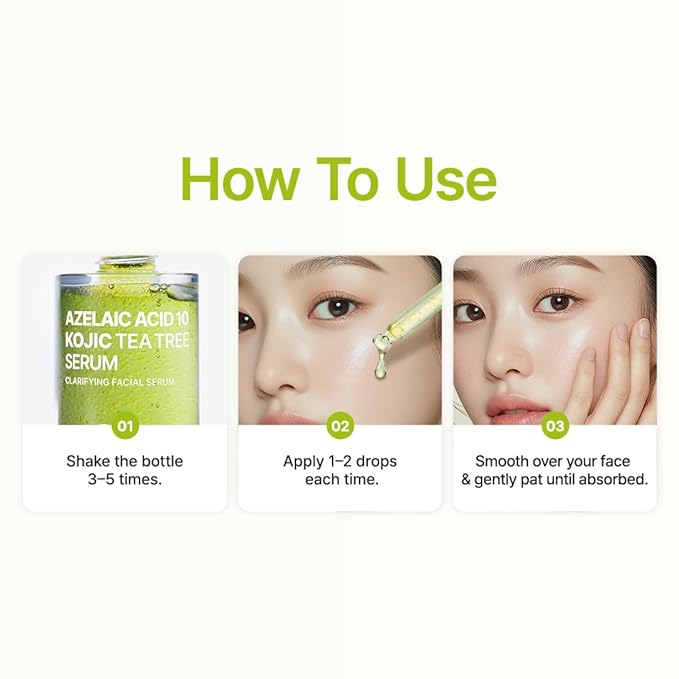 PURITO Azelaic Acid 10% + Kojic Acid + Tea Tree Facial Serum | for Acne & Marks, Breakouts | High-Level Azelaic Acid 10% | Korean skincare, 30mL 1.01 fl.oz