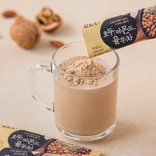 Damtuh Walnut Almond Adlay (Job's Tear) Zero Sugar Traditional Korean Meal Replacement Powder Drink Mix with Stevia – Nutty Breakfast Korean Multigrain Drink 40 Sticks (18g each)
