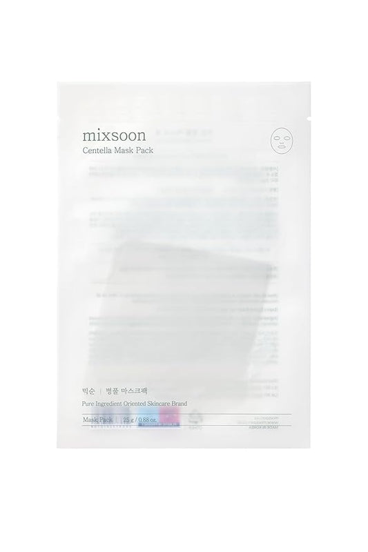 mixsoon Centella Mask Pack Face Moisturizer Soothing Calming Sheets Korean Glass Skin Care 1Pack (5ea)