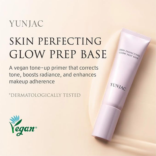 Skin Perfecting Glow Prep Base (1.01 fl oz) – Lightweight Primer with Niacinamide, Vitamin E & Fermented Green Tea, Silicone-Free Formula for Smooth, Radiant, and Long-Lasting Skin Finish