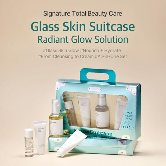 mixsoon Glass Skin Suit Case Set (4Items Includes) Skincare Kit Moisturizing For Glow Skin Care Routine Gifts Korean Glass Skin (0.67 Fl.Ozl+0.67 Fl.Oz+0.50 Fl.Oz+1.6 Fl.Oz)