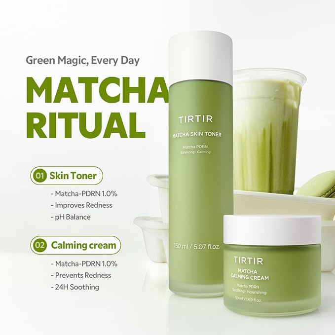 TIRTIR Matcha Calming Cream 1.69 Fl Oz | 24H Hydrating Korean Pudding Moisturizer Daily Skin Care for Sensitive to All Skin