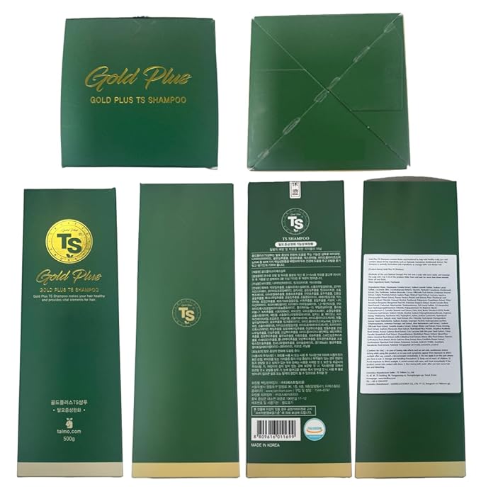 TS Gold Plus Shampoo (2EA Set) | Hair Loss Shampoo with Biotin, Gold Extract & Niacinamide | Scalp Circulation & Volume Care | Sulfate-Free Korean Hair Care for Thinning Hair (17.6 Fl Oz / 500mL)
