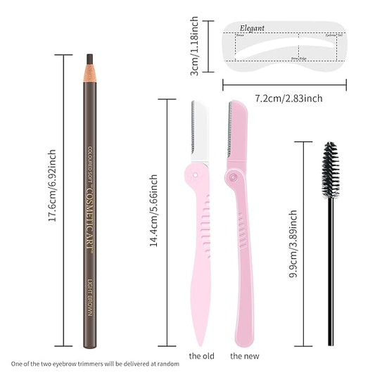 Ownest 6 Pcs Pull Cord Peel-off Eyebrow Pencil Tattoo Makeup and Microblading Supplies Set for Marking, Filling and Outlining, Waterproof and Durable Permanent Eyebrow Liner-Light Brown