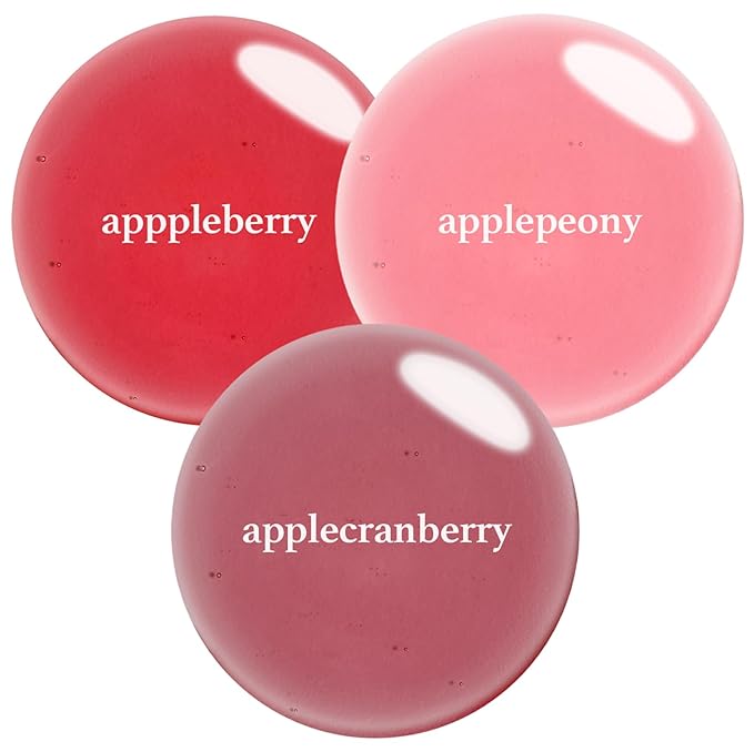 NOONI Korean Lip Oil Gift Set - Appleseed Lip Oil Trio | 2025 Holiday Ribbon Limited Edition, Korean Lip Stain, Long Lasting Hydration, Moisturizing, Plumping, Stocking Stuffers, 0.12 Fl. Oz. x 3ea