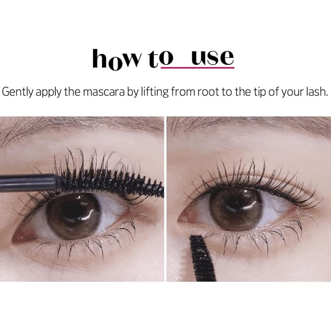 ETUDE Curl Fix Mascara, Lash Mascara, Strong Curl Up, Long-Lasting, Waterproof, Light-Weight, Korean Makeup, Beauty, Vegan Certified, Volume (0.27 Fl Oz)