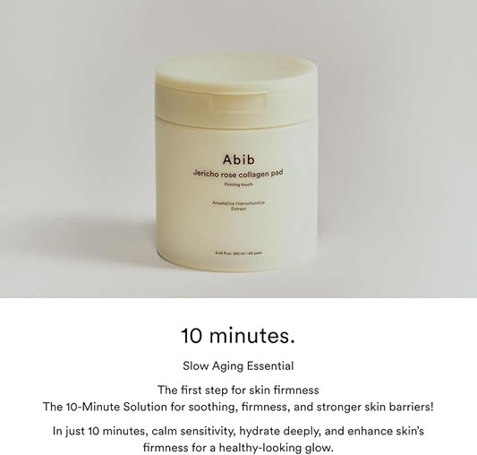 Abib Jericho Rose Collagen Pad Firming Touch 60pads 8.45 fl.oz. | Korean Anti-Aging Toner Pads for Face with Niacinamide, Collagen, Peptides, Cleansing, Disposable, Exfoliant, Skin Care
