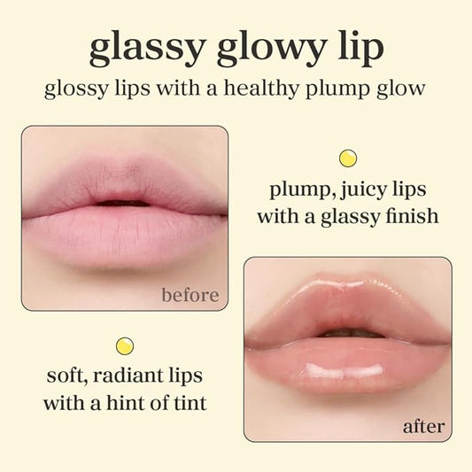 NOONI Korean Lip Oil - Applecoco | Long-Lasting, Moisturizing, Plumping, Revitalizing for Dry Lips, Waterproof, No Peel Off, Hydrating, Nourishing Crystal Clear, 0.12 FL Oz