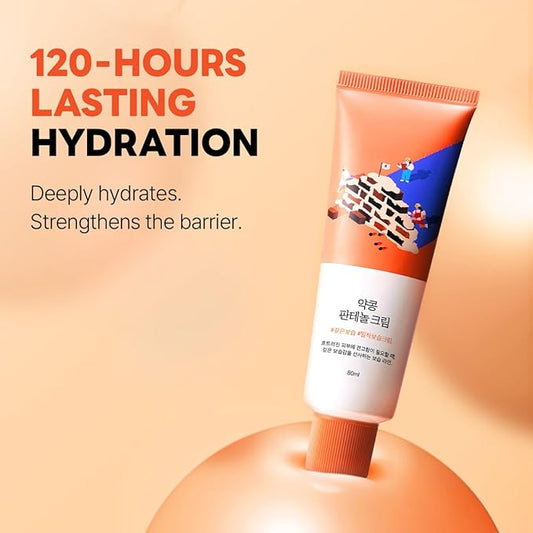 ROUND LAB Soybean Panthenol Cream 2.71 Fl Oz, 120-Hour Deep Hydration and Skin Barrier Repair Moisturizer with Nano Niosome Panthenol, Improves Rough Texture, Locks in Moisture, Korean Skincare