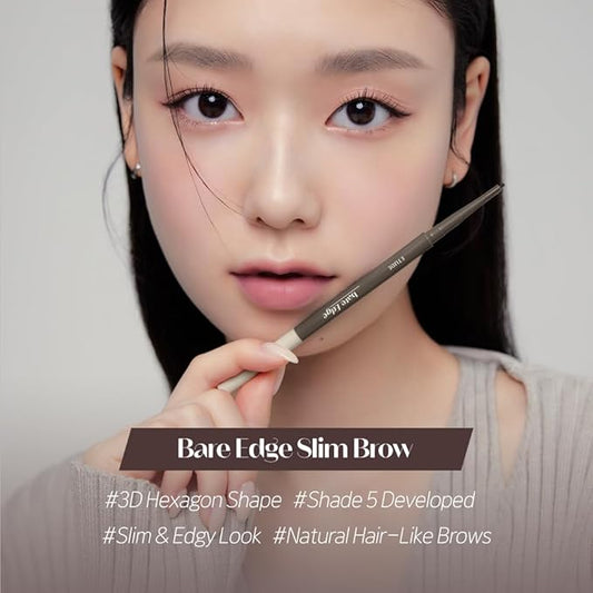 ETUDE Bare Edge Brow Pencil, Eyebrow Pencil, Slim 3D Hexagon, Natural Looking, Korean Makeup, Beauty, Light Brown (0.003 Ounce)