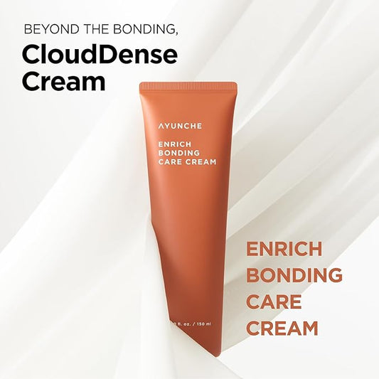 AYUNCHE Enrich Bonding Leave-In Cream 5.0 fl oz – Bond Repair, 392°F Heat Protection, Anti-Frizz & Hydrating Treatment for Fine, Dry & Damaged Hair