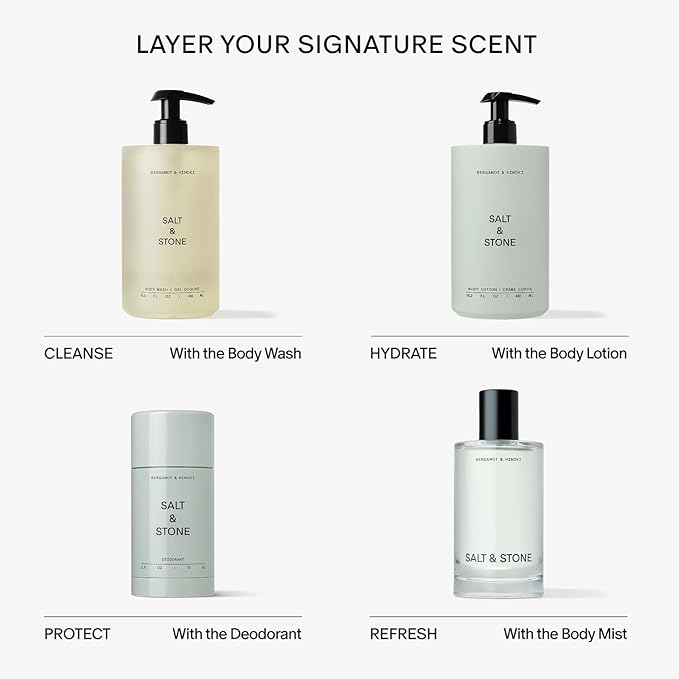 SALT & STONE Aluminum Free Deodorant | Extra Strength 48 Hour Protection for Women & Men | Made with Seaweed Extracts, Shea Butter & Prebiotics (Trio Set)