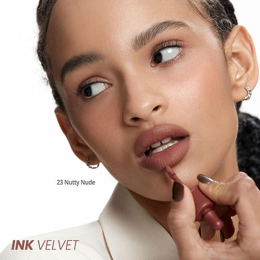 Peripera Ink the Velvet Lip Tint - High Pigment Color, Longwear, Weightless, Not Animal Tested, Gluten-Free, Paraben-Free (23 NUTTY NUDE)