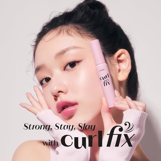 ETUDE Curl Fix Mascara, Lash Mascara, Strong Curl Up, Long-Lasting, Waterproof, Light-Weight, Korean Makeup, Beauty, Vegan Certified, Volume (0.27 Fl Oz)