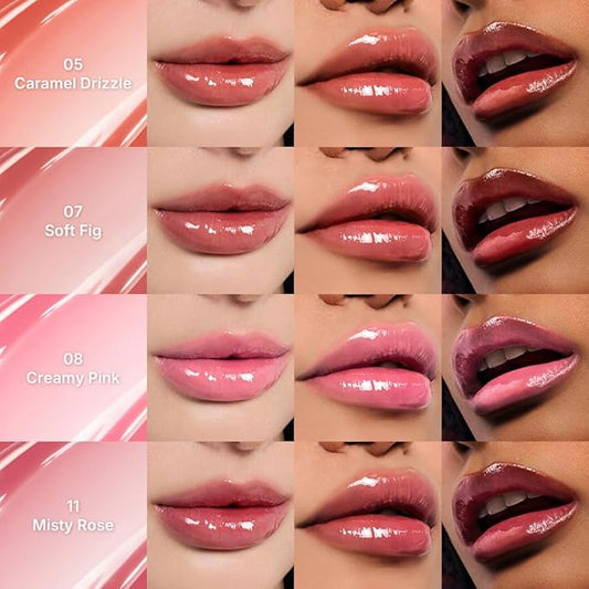 dasique Pure Water Lip Gloss #12 Chilling Petal 0.09 oz | Variety of Colors | Dewy Gloss | Buildable Gloss Tesxture | Non-Sticky | K-beauty