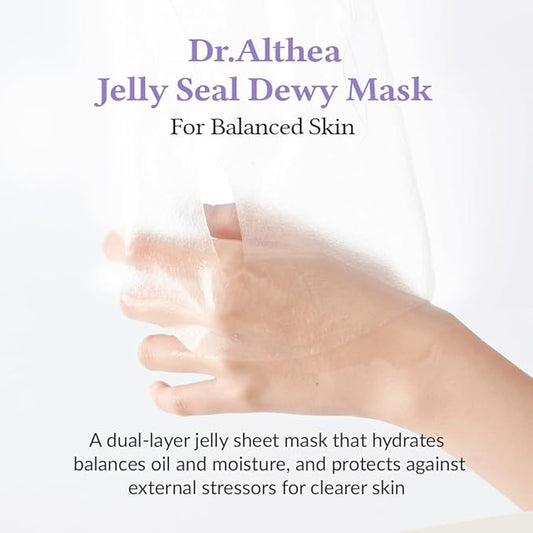 Dr.Althea Jelly Seal Dewy Mask | Hydrate & Restore Balance | Boost Natural Radiance with PhytoPDRN Lotus | Vegan Korean Skincare (Pack of 4)