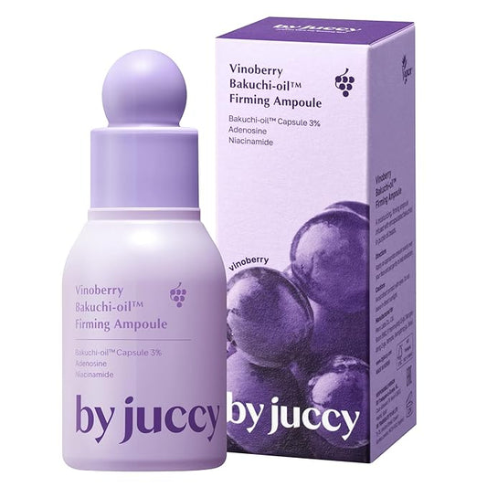 By Juccy Vinoberry Bakuchi-oil 30,000 ppm Firming AmpouleㅣWrinkle-Softening & Texture-Perfecting | Bakuchiol, Viniferatrol, Peptides, Cica | Skin ElasticityㅣKorean Skincare | By Juicy | 1.01 Fl.oz