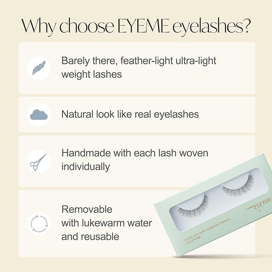 EYEME Eyelash NO.37 – 5 Set Pack, Short Natural False Eyelashes with Wispy Cat Eye Design, Lightweight Lashes for a Soft & Elegant Look, Genuine Korean Product