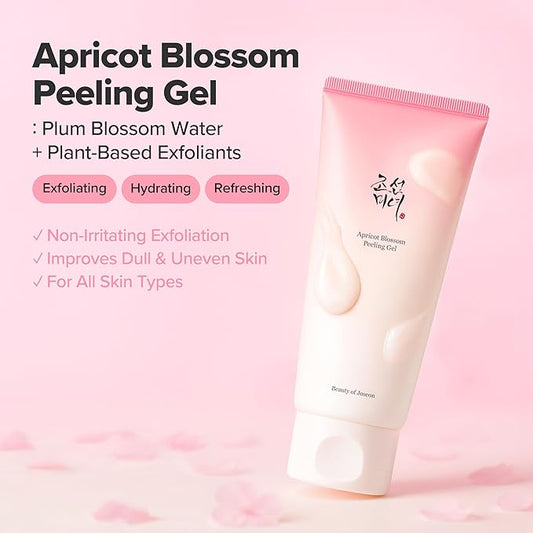 Beauty of Joseon Apricot Blossom Peeling Gel Soft Exfoliating Face and Body Scrub Dead Skin Cells Remover for All Skin Types, Korean Skincare for Men Women, 100ml, 3.38 fl.oz