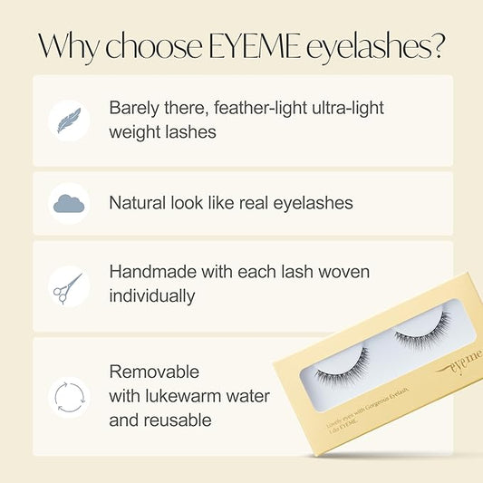 EYEME Eyelash NO.S30 – 5 Set Pack, Flexible Natural False Eyelashes, Wispy Cat Eye Lashes for a Seamless Look, Perfect for Beginners & Everyday Wear, Glue Not Included
