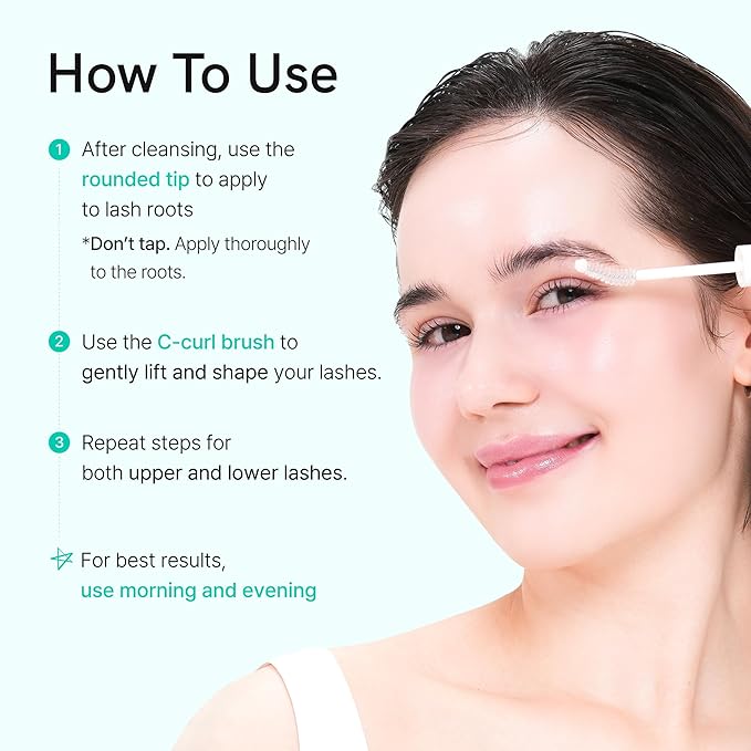 Korean Lash Serum for Fuller, Thicker Lashes | Daily Eyelash & Eye Brow Growth Booster with Biotin, Centella, Peptides, Hyaluronic Acid | Prostaglandin-Free, Vegan, Non-Irritating, 0.3 fl oz