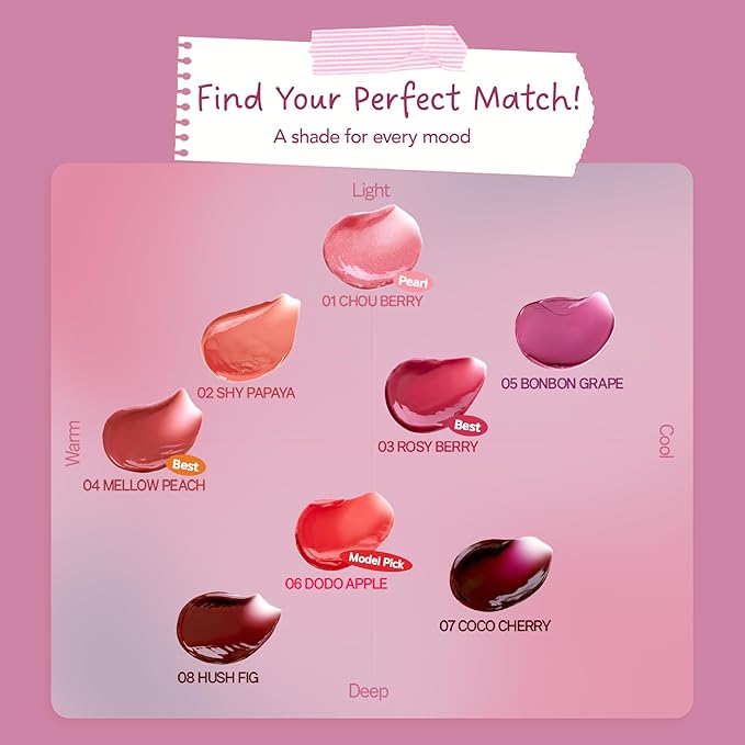 FRUDIA Glow Juicy Jam Lip & Cheek Stain (Coco Cherry) – Korean Lip Tint & Blush in One | Long-Lasting, Moisturizing, Non-Sticky Glossy Color for Lips, Cheeks & Eyes | Deep Plum Red (4.5g)