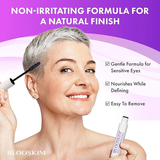 Mascara for Older Women 60 Plus: Hypoallergenic Black Prime Mascara for Sensitive Eyes, Non-Clumping Formula for Mature Women, 5.5g