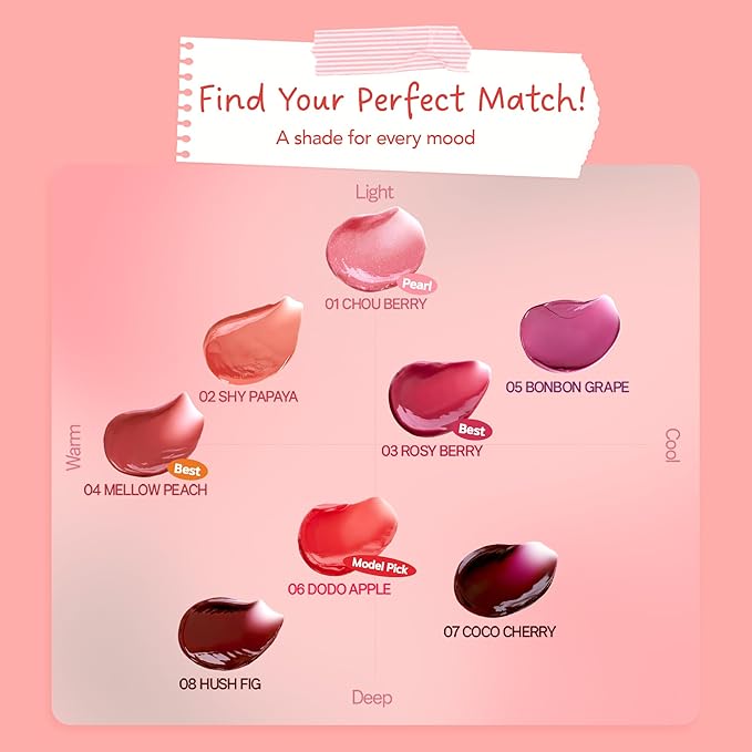 FRUDIA Glow Juicy Jam Lip & Cheek Stain (Dodo Apple) – Korean Lip Tint & Blush in One | Long-Lasting, Moisturizing, Non-Sticky Glossy Color for Lips, Cheeks & Eyes | Classic Warm Red (4.5g)