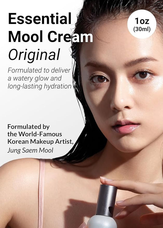JUNG SAEM MOOL Essential Mool Cream 1 Fl Oz, Lightweight Watery Face Cream with Ceramide and Panthenol for Deep Hydration and Radiant Skin, Skin Barrier Support, Korean Foundation Makeup Prep