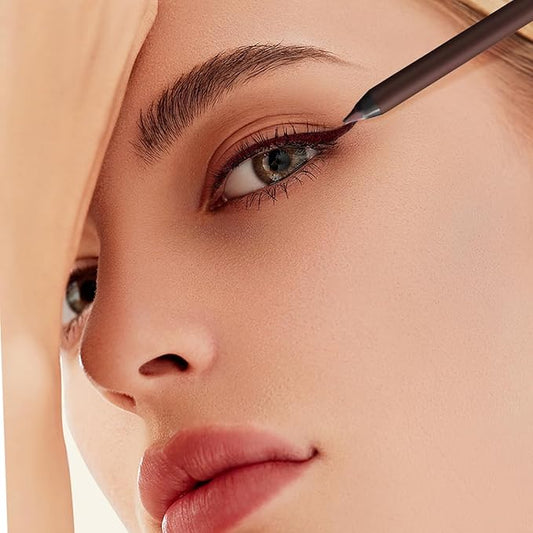 24 Hr Waterproof Eyeliner Duo Sharpenable Eye Pencil, 2025 New Persona Eyeliner Pencil Waterproof, No Smudging, No Fading, Long-Wearing, Smooth and Easy To Color (Plum)