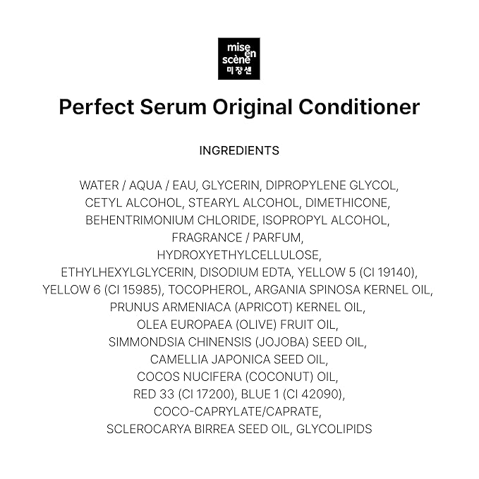 Mise En Scene Perfect Serum Original Conditioner For Damaged Hair, Nutrient Care With Argan Oil, Containing Jojoba-Seed-Oil For Smooth, Glossy Texture, 22.99 Fl. Oz.