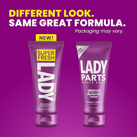 Super Fresh Lady Parts | Full Body & Private Parts Deodorant For Women | INVISIBLE CREAM for Privates, Body & Skinfolds | Stop Odor & Stay Fresh|Aluminum Free Feminine Hygiene | Lightly Scented | 4oz