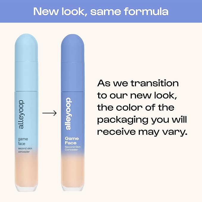 Alleyoop Game Face Makeup Concealer - Lightweight, Buildable Under Eye Concealer for Dark Circles, Hydrating Cream Formula for Women with Aloe Stem Cell - Smooth, Crease-Proof Makeup, MVP