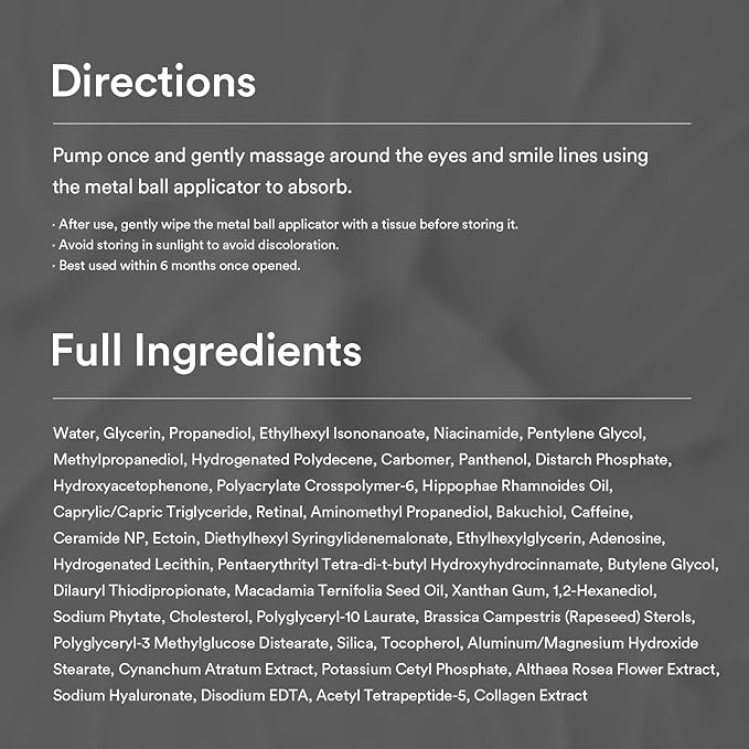 Abib Retinal Eye Serum Lifting Roller 0.5 Fl Oz,15ml | Anti-Aging Eye Applicator for Wrinkles, Puffiness, Dark Circles with Caffeine & Bakuchiol for Under Eyes | Travel Size Skincare Essential