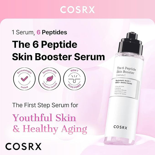 COSRX 6X Peptide Collagen Booster Toner Serum with Copper Peptides, Niacinamide & Hyaluronic Acid Skin Renewal Boosting Facial Essence for All Skin Types, Korean Skin Care, 150mL/5.07 Fl.Oz