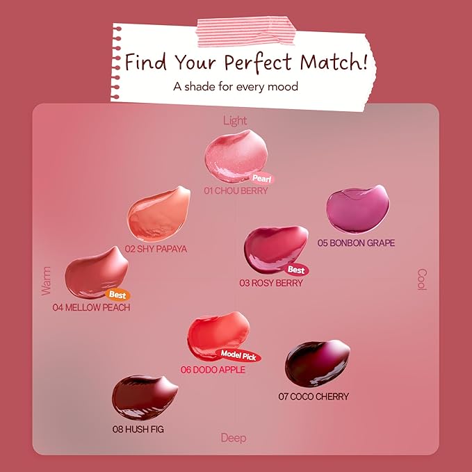 FRUDIA Glow Juicy Jam Lip & Cheek Stain (Hush Fig) – Korean Lip Tint & Blush in One | Long-Lasting, Moisturizing, Non-Sticky Glossy Color for Lips, Cheeks & Eyes | Deep Rose Beight (4.5g)