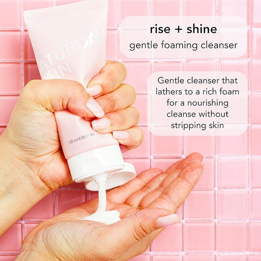 Saturday Skin Face Cleanser Hydrating Foam Cleanser Natural ingredients Anti-aging | Makeup Remover and Face Wash | Fragrance Free Ideal for Sensitive, Dry Skin Korean Skincare