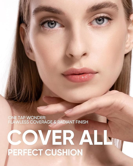 Cushion Foundation | Full coverage, Weightless, Skin fit, Satin Glow Finish, Oil-Control Waterproof Foundation, Sweatproof Flawless BB Cream CC Korean Makeup