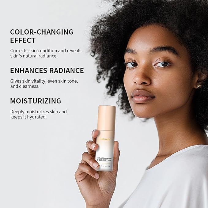 Pink color-changing foundation, color-correcting CC cream with Centella asiatica, even red skin tone, light, non-greasy, moisturizing, concealing, Natural Finish Concealer(1PCS)