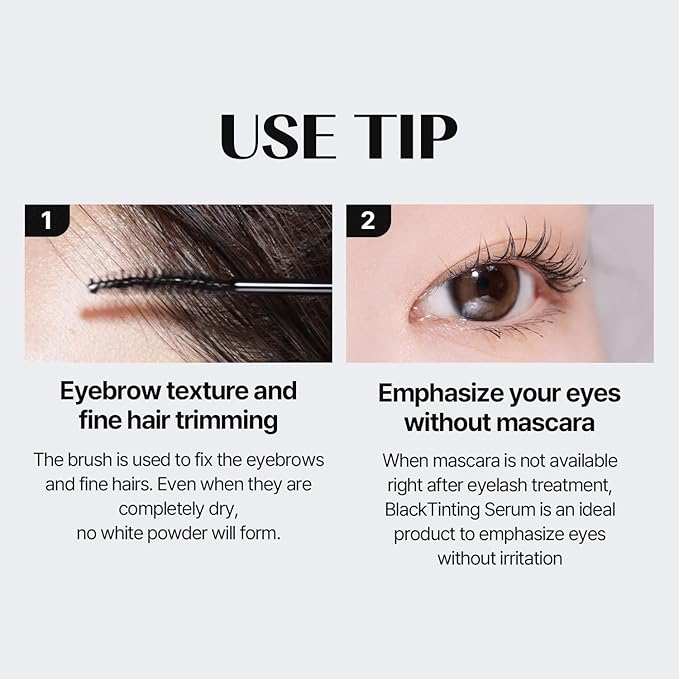 COSNORI Eyelash Tinting Serum 01 Deep Black - Korean Eyelash Boost Tinted Serum – Eyebrow Growth Enhancer for Longer and Thicker – Lash Perm Essential - Vegan, Irritation Free 0.3 fl.oz / 9g (Black)