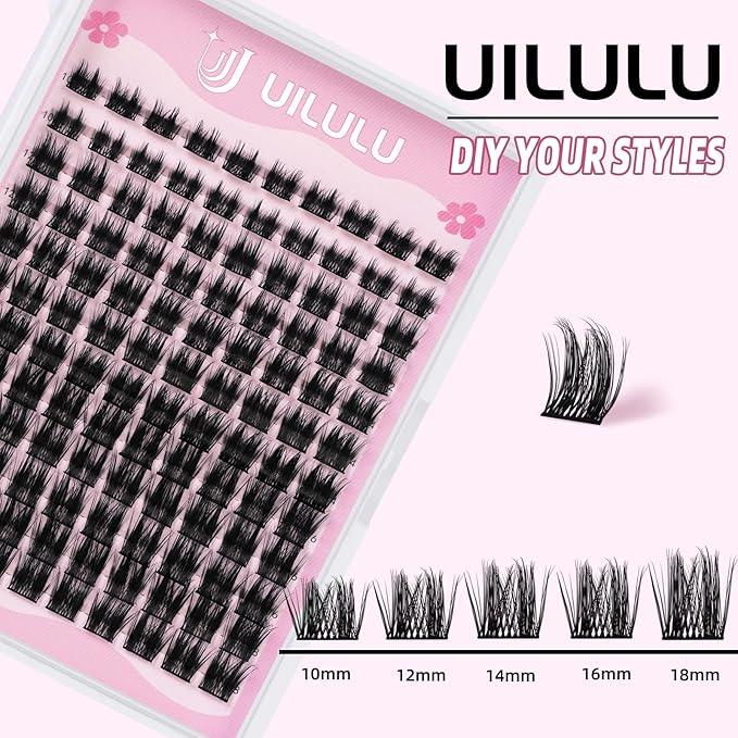 Lash Clusters D Curl Fluffy Individual Lashes 0.07D 10-18 MIX 120 Eyelashes Clusters Lashes DIY Lash Extensions at Home False Lashes Wide Band Wispy Eye Lash Clusters U05 Lash