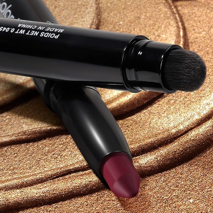 Longwear Cream Eye Shadow Sticks(71 Cranberry Matte),Smudge-Proof, Waterproof Eyeshadow,Silky Formula Glitter With Makeup Brush,Red Eyeshadow Stick