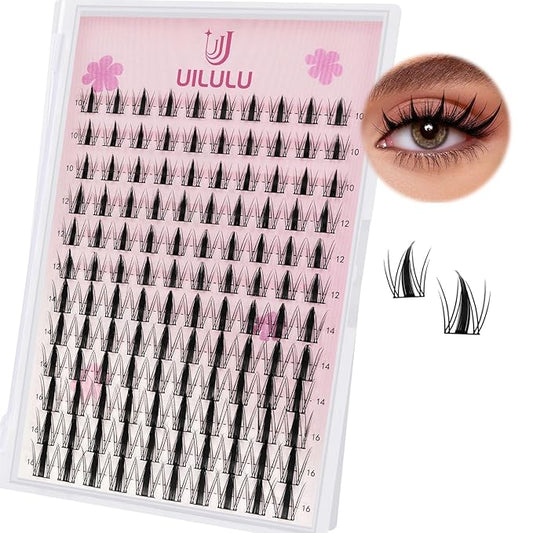 Lash Clusters 10-16mm Natural Lashes Clusters D Curl False Eyelash Clusters DIY Eyelash Extensions Individual Cluster Lashes (U07 Lashes Only)