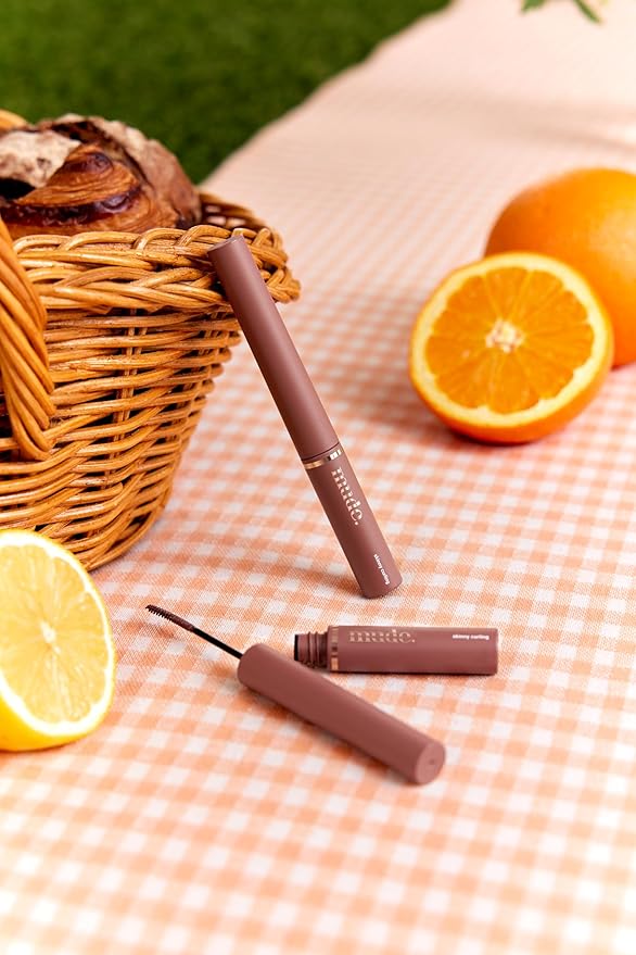 mude Inspire Skinny Curling & Multi-Fixer Volumizing Curling Mascara for Dramatic Lashes Smudge-Proof Water-Proof Stays on All Day (04 Ash Brown)