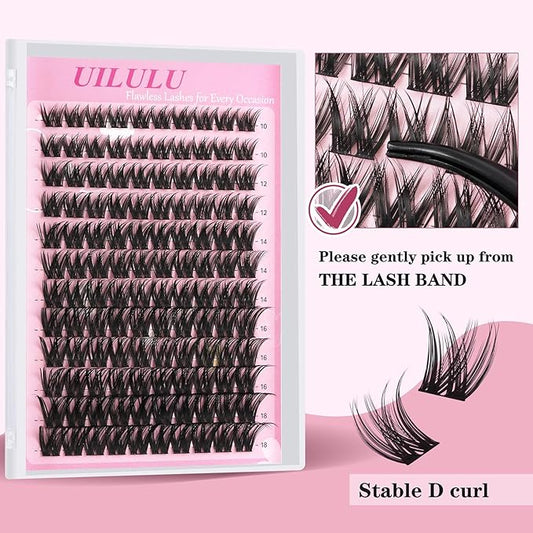Lash Clusters 10-18mm Mix D Curl Eye Lashes Wispy Lash Clusters False Eyelash Clusters DIY Eyelash Extensions Individual Cluster Lashes (U13 Lashes Only)