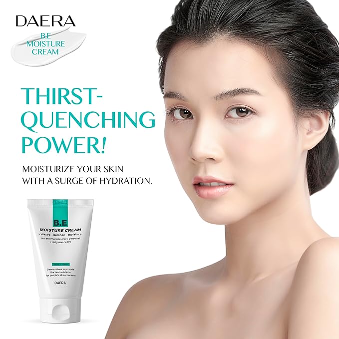 DAERA B.E Cream- Korean Moisturizer, Lightweight All Skin Type, Sensitive Skin, Trahalose & Hyaluronic Acid, Centella Asiatica,Fast Absorbing, Lightweight, Korean Skin Care (3.38 oz)
