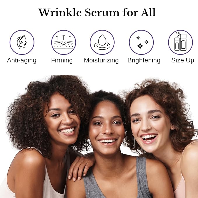 Lamelin Wrinkle Serum Cream, Retinol & Bakuchiol & Niacinamide, 10 Vitamins & Herbs, Antioxidant, Eye Bag Dark Neck Correction, Day & Night Skin Brightening, 1.76 Fl Oz. Made in Korea